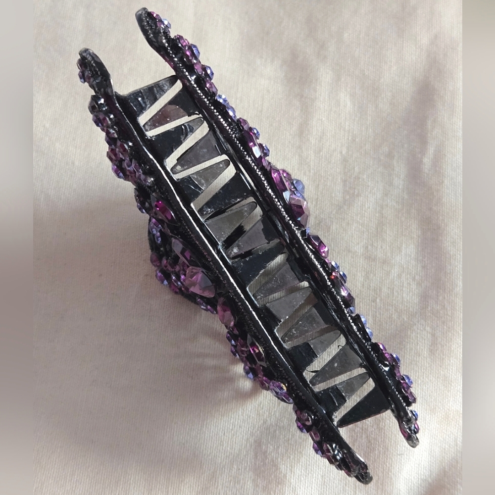 Spanish Lace Elegance Purple and Black Hair Claw - Picture 5 of 10